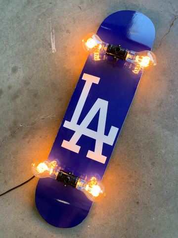 Los Angeles "LA" Dodgers Skateboard Lamp