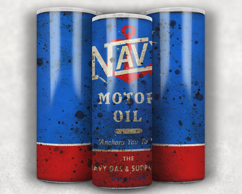 Navy Motor Oil Tumbler