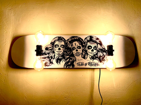Day of the Dead Skateboard Lamp